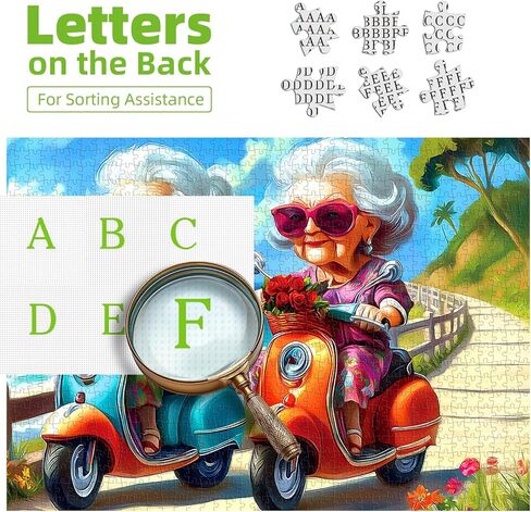 500 Pieces Puzzles for Adults, Fun Grandma Friendship Impossible Hard Difficult Challenging Puzzles for Adults, Summer Beach Ride Jigsaw Puzzle for Family Games Gift, 23 x 25 inch in Kuwait
