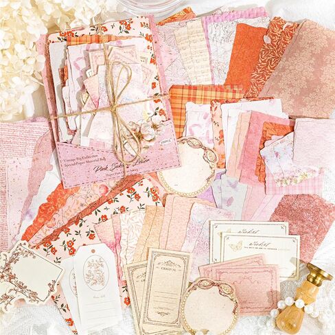 100 Sheets Vintage Scrapbook Papers Journaling Scrapbooking Supplies Kit junk journal supplies Decorative Craft Paper for Planner, Collage Paper Embellishment in Saudi Arabia