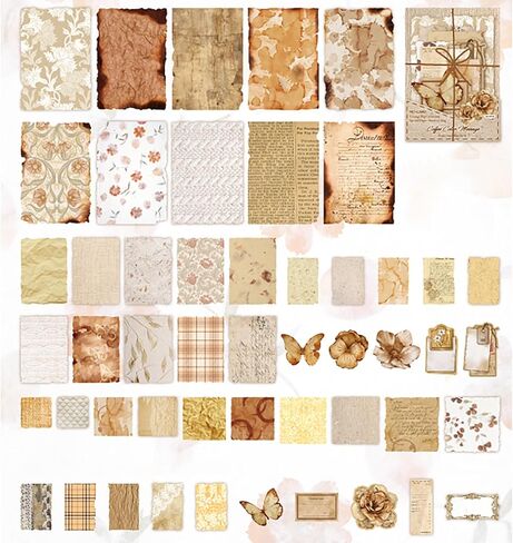 100 Sheets Vintage Scrapbook Papers Journaling Scrapbooking Supplies Kit junk journal supplies Decorative Craft Paper for Planner, Collage Paper Embellishment in Saudi Arabia
