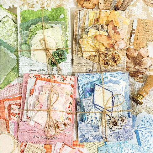 100 Sheets Vintage Scrapbook Papers Journaling Scrapbooking Supplies Kit junk journal supplies Decorative Craft Paper for Planner, Collage Paper Embellishment in Saudi Arabia