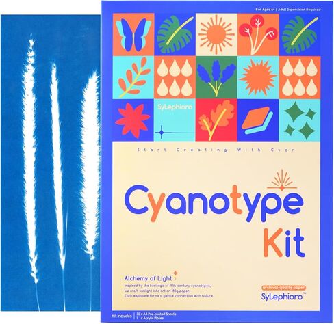 Cyanotype Kit A4 30 Sheets Tear-Resistant Cyanotype Paper Sylephioro Beginner-Friendly Crafts for Adults, Kids, Educators, and STEM Students in Saudi Arabia