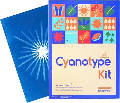 Cyanotype Kit A4 30 Sheets Tear-Resistant Cyanotype Paper Sylephioro Beginner-Friendly Crafts for Adults, Kids, Educators, and STEM Students in Saudi Arabia