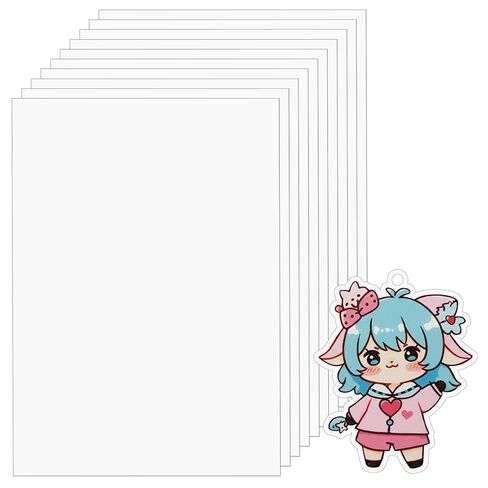 WISYOK 10Pcs Shrinky Dink Sheets, Printable Shrinking Plastic Sheets for DIY, Keychains, Crafts, Ornament and Gifts, Inkjet Only, 8.3X11.7inch, White in Saudi Arabia