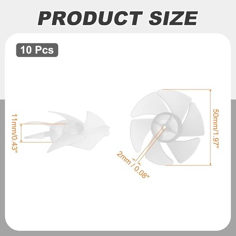 MECCANIXITY 10 قطع RC قارب المروحة، 6 شفرات مراوح 2 مم ثقب ضياء 50 مم OD CW في اتجاه عقارب الساعة الدورية الحفر المروحة لهوايات قارب RC DIY نموذج السفينة، واضح in Saudi Arabia