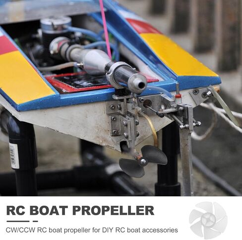MECCANIXITY 10 قطع RC قارب المروحة، 6 شفرات مراوح 2 مم ثقب ضياء 50 مم OD CW في اتجاه عقارب الساعة الدورية الحفر المروحة لهوايات قارب RC DIY نموذج السفينة، واضح in Saudi Arabia