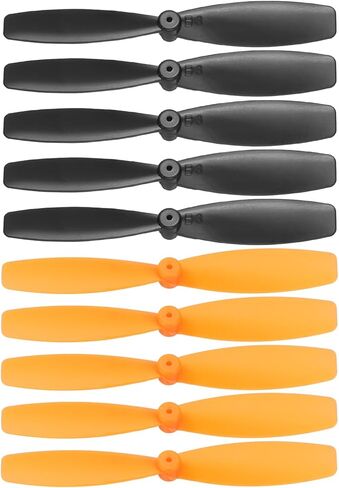 MECCANIXITY 10 Set 55mm/2 Inch Mini Propellers, Special Props Central Axis 1MM for RC Aircraft Lightweight Drones Mini Quadcopter Accessories, Black/Orange in Saudi Arabia