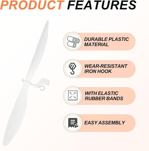 MECCANIXITY Plastic Propeller, Propeller Props Blade with Hooks Helicopter Kit 7" Fold Resistant for STEM Activities Powered Airplanes DIY Science(White, Pack of 10) in Saudi Arabia