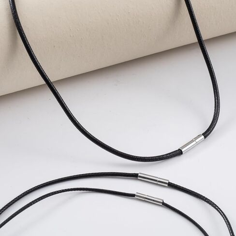 3 Pcs Black Necklace Cord, 1.5mm/2mm/3mm Leather Necklace Cord, Necklace Cord With Clasp, Leather Necklace for Women, Mens, Jewelry Making (18 inches) in Saudi Arabia