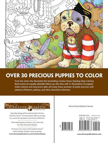 Creative Haven Playful Puppies Coloring Book: Relax & Find Your True Colors (Adult Coloring Books: Pets) in Saudi Arabia
