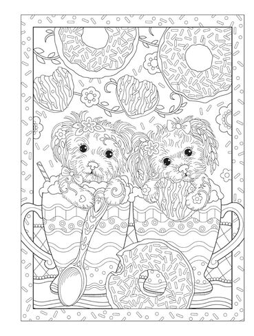 Creative Haven Playful Puppies Coloring Book: Relax & Find Your True Colors (Adult Coloring Books: Pets) in Saudi Arabia