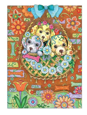 Creative Haven Playful Puppies Coloring Book: Relax & Find Your True Colors (Adult Coloring Books: Pets) in Saudi Arabia
