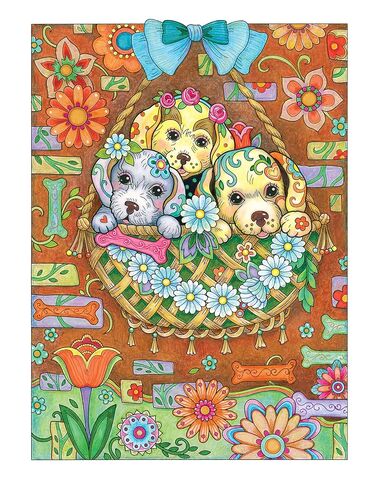 Creative Haven Playful Puppies Coloring Book: Relax & Find Your True Colors (Adult Coloring Books: Pets) in Saudi Arabia