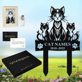 Engraved Cat Memorial Stake - Heartfelt Custom Pet Grave Marker Gift in Saudi Arabia