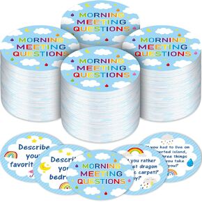 Outus 50 Morning Meeting Chips بطاقات أسئلة للطلاب، أسئلة أفكار، بطاقات محادثة لبدء نشاط كسر الجمود في الفصل الدراسي، تحسين التواصل، الاستماع، لوازم مهارات المفردات in Kuwait