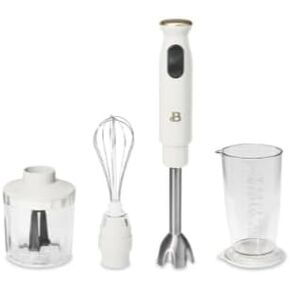 Beautiful 2-Speed Immersion Blender that includes a Chopper & Measuring Cup, by Drew Barrymore (White Icing) in Kuwait