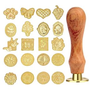 21-Piece Complete Set with Wooden Handles, Wax Seal Stamp Kit, Ideal for Wedding Invitations and Greeting Cards, Professional Sealing Tools for Crafting and Gift Wrapping in Kuwait