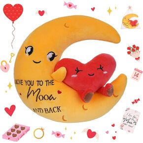 Valentine’s Day Gifts Stuffed Animal - Moon Love Plush for Daughter I Love You to The Moon and Back Gifts for Wife Sister Couple Best Friend Proposal Gift, 10 inch in Kuwait