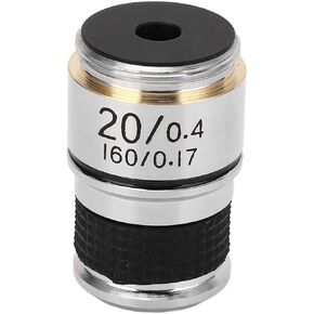 Qiilu 20X Objective Lens for Laboratory Observation - Microscope Accessory Brass Chrome Plated RMS Interface High Compatibility in Saudi Arabia