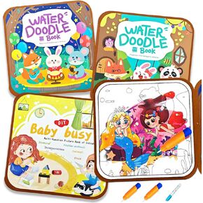 NaTuGi Reusable Magic Water Painting Books for Kids，Coloring Books for Toddler，4 Themes，No Mess Paint Coloring，for Ages 3+，Gift for Boys & Girls Travel Activity Toys (4 Books) in Saudi Arabia