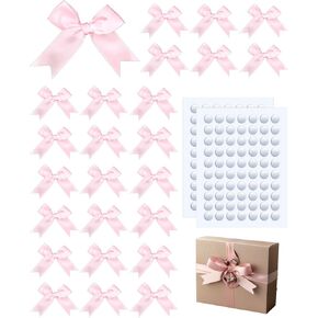 100 قطعة من الأقواس الوردية للحرف اليدوية، ربطة عنق من الساتان مقاس 3.35 بوصة مع شريط لاصق in Kuwait