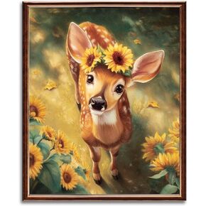 WRTCPOC لطيف البقرة عبر الابره مجموعات للبالغين المبتدئين عباد الشمس الماشية DIY 11CT مختوم الرجعية حيوانات المزرعة التطريز التطريز عد عبر الابره مجموعات الفنون الحرفية 16x20 بوصة in Kuwait