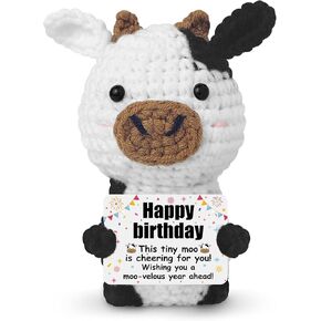 هدايا عيد ميلاد مضحكة للنساء والرجال والصديقة، ديكور مكتب بقرة كروشيه إيجابي، هدية بقرة كروشيه إيجابية صغيرة لطيفة لأفضل صديق للأزواج والزوجة والزوج ديكور مكتب المنزل in Kuwait