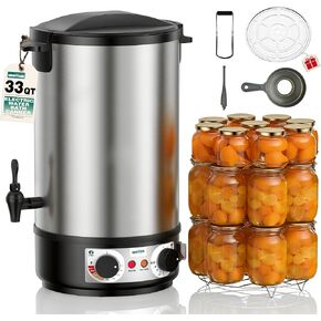 WantJoin Water Bath Canner - 1800W 30QT Stainless Steel Electric Canner, Adjustable Temp (86-212°F) & Timer (30-180min), Makes 11 Quart Jars, Includes Rack, Jar Lifter, Funnel for Home Canning in Saudi Arabia