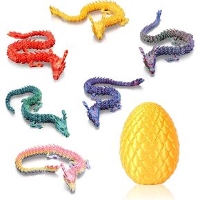 تنين مطبوع ثلاثي الأبعاد، 6 قطع تنين مطبوع ثلاثي الأبعاد مقاس 9.8 بوصة مع قطعة واحدة من بيضة تنين، ألعاب تنين مفصلية ثلاثية الأبعاد مع بيض تنين ثلاثي الأبعاد، مجموعة ألعاب حيوانات مطبوعة ثلاثية الأبعاد للأطفال في سن المراهقة in Kuwait