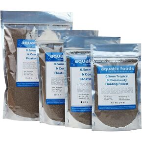 شركة Aquatic Foods Inc. 0.5 مم - 1/64 بوصة حبيبات صغيرة عائمة للأسماك الاستوائية والمجتمعية للتترا، والغوبي، والأسماك الملائكية، والأسماك البلطية الصغيرة، وجميع الأسماك الاستوائية. - WL…كيس رقائق معدنية بوزن 1/2 رطل in Kuwait