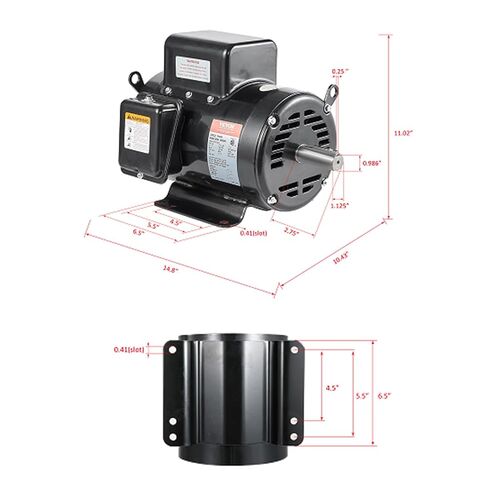 Happybuy 7.5HP Air Compressor Motor, 3450RPM 184T Frame,1-1/8" Keyed Shaft, 230V 31.6Amps Electric Motor, 2.75" Shaft Length, Single Phase, CW/CCW Rotation (Factory Setting is CCW) in Saudi Arabia