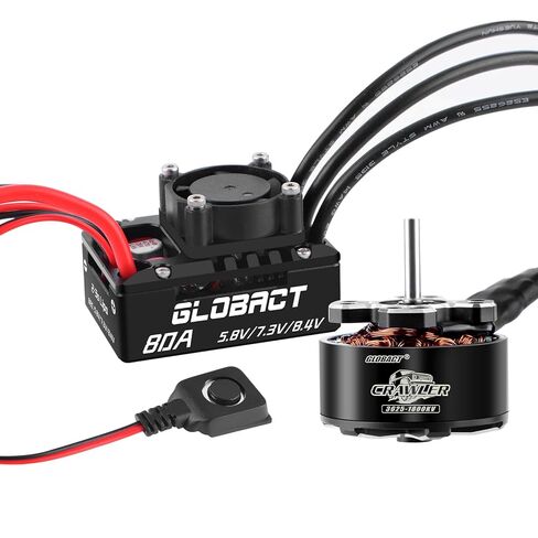 GLOBACT 3625 2250KV Brushless Outrunner Motor with 80A Brushless ESC Built-in Bluetooth Electric Speed Controller for TRX4 SCX10 1/10 RC Crawler Upgrade in Saudi Arabia