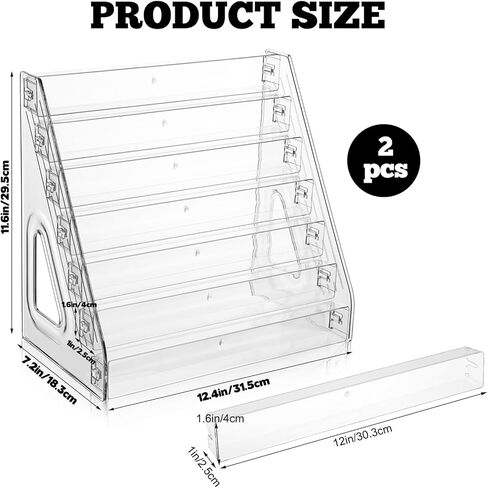 2 Pack 7 Tier Transparent Acrylic Mini Brand Organizer Display Rack Clear Acrylic Large Capacity Storage Organizer Tray Display Box for Mini Brands Collector Toys Figures Makeup Graded Cards in Kuwait