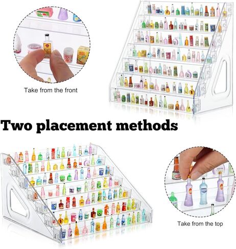 2 Pack 7 Tier Transparent Acrylic Mini Brand Organizer Display Rack Clear Acrylic Large Capacity Storage Organizer Tray Display Box for Mini Brands Collector Toys Figures Makeup Graded Cards in Kuwait