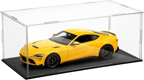 Acrylic Model Car Display Case 1: 24 Scale with Black Base Clear Model Car Storage Case Diecast Display Boxes Vehicle Model Car Case Dustproof Showcase for Collectibles Memorabilia Toy Storage in Saudi Arabia