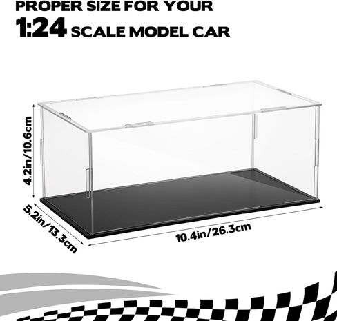 Acrylic Model Car Display Case 1: 24 Scale with Black Base Clear Model Car Storage Case Diecast Display Boxes Vehicle Model Car Case Dustproof Showcase for Collectibles Memorabilia Toy Storage in Saudi Arabia