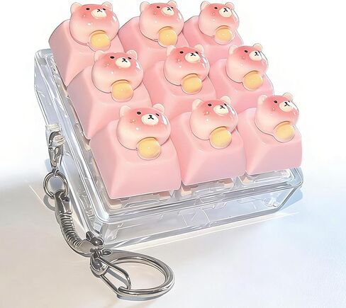 Sound Keyboard Fidget Toy,Fidget Keyboard for Stress Relief, Sound Keyboard Fidget Clicker for Office, School, Travel, Anxiety Keyboard Keychain Gift (Pink Cat's paw) in Kuwait