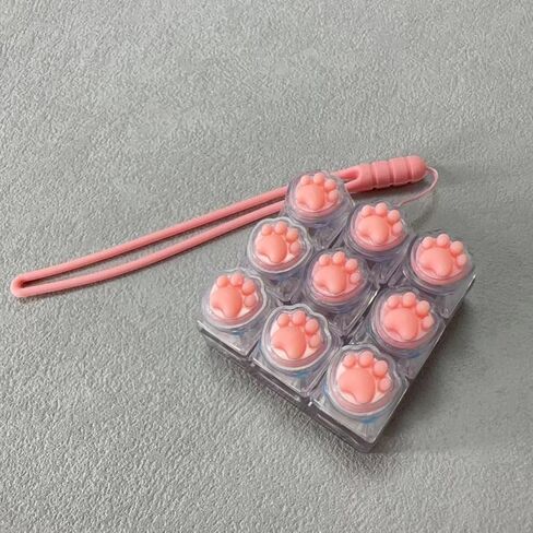 Sound Keyboard Fidget Toy,Fidget Keyboard for Stress Relief, Sound Keyboard Fidget Clicker for Office, School, Travel, Anxiety Keyboard Keychain Gift (Pink Cat's paw) in Saudi Arabia