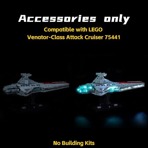 BrickBling LED Light Kit Compatible with Lego Venator-Class Attack Cruiser, Creative Lighting Compatible with Lego 75441 (Model Not Included) in Saudi Arabia