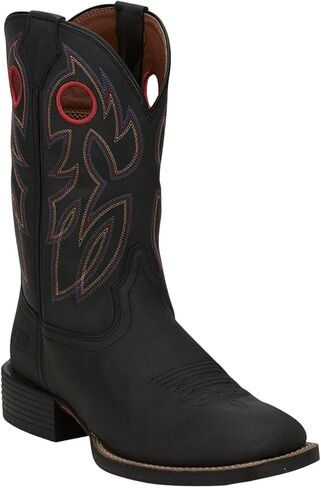 Justin Boots Mens Bowline Embroidery Square Toe Boots Mid Calf - Brown,Green - Size 11.5 2E in Saudi Arabia