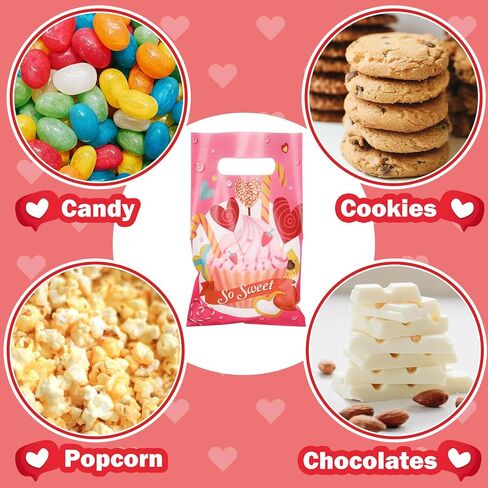 Tatuo 150 Pieces Valentine's Day Gift Treat Bags Goodie Bags for Valentine's Day Goodie Candy Snack Cellophane Party Favor Gift, 6 Designs(Cartoon) in Saudi Arabia