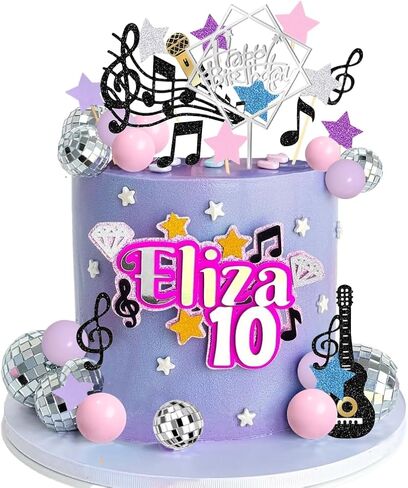 Pink and Purple Music Cake Topper for Girl PoP Music Concert Theme Birthday in Saudi Arabia