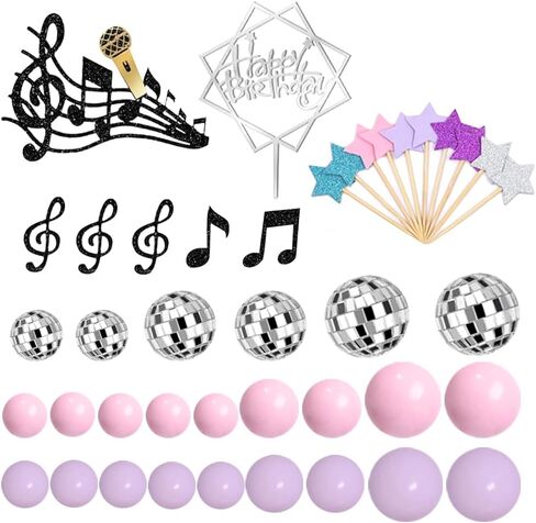 Pink and Purple Music Cake Topper for Girl PoP Music Concert Theme Birthday in Saudi Arabia
