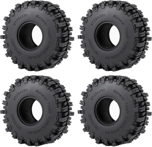 إطارات SWX 1.0 بوصة TRX4M RC الزاحفة 4 قطع 1.1 بوصة إطارات الطين الناعمة 64 مم × 27 مم ملحقات ترقية لسيارة 1/18 مقياس TRX4M 1/24 SCX24 RC الزاحفة in Saudi Arabia