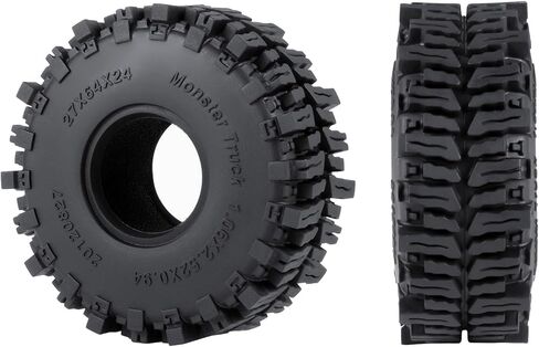 إطارات SWX 1.0 بوصة TRX4M RC الزاحفة 4 قطع 1.1 بوصة إطارات الطين الناعمة 64 مم × 27 مم ملحقات ترقية لسيارة 1/18 مقياس TRX4M 1/24 SCX24 RC الزاحفة in Saudi Arabia