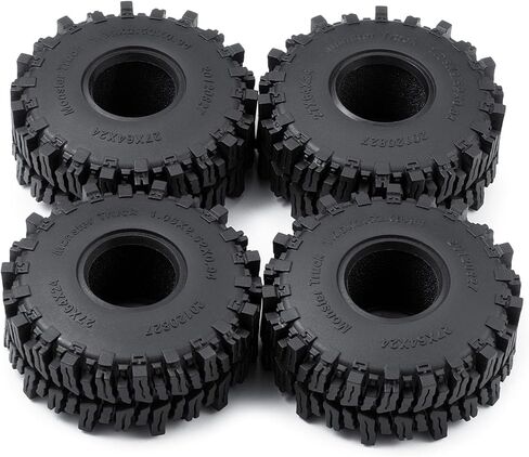 إطارات SWX 1.0 بوصة TRX4M RC الزاحفة 4 قطع 1.1 بوصة إطارات الطين الناعمة 64 مم × 27 مم ملحقات ترقية لسيارة 1/18 مقياس TRX4M 1/24 SCX24 RC الزاحفة in Saudi Arabia