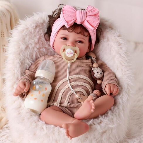 BABESIDE Lifelike Reborn Baby Dolls- Mia, 17 Inch Cute Realistic-Newborn Baby Doll Poseable Real Life Baby Dolls Girls with Gift Box for 3+ Year Old in Saudi Arabia