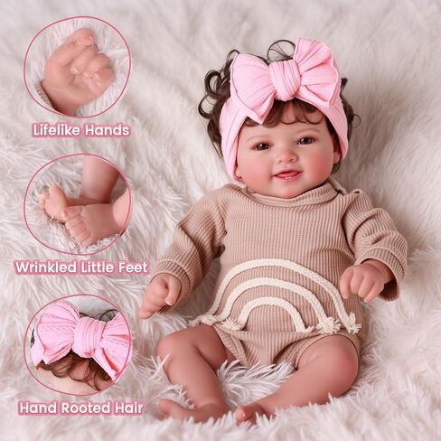 BABESIDE Lifelike Reborn Baby Dolls- Mia, 17 Inch Cute Realistic-Newborn Baby Doll Poseable Real Life Baby Dolls Girls with Gift Box for 3+ Year Old in Saudi Arabia