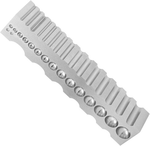 Jewelry Metal Silver Copper Iron Shaping Tool - Hardened Steel Forming Block with 17 Round Spheres, 17 Half-Round Grooves, 3 V-Shape Slots & 5 Oval Depressions, Replacement for #0407-69290 in Saudi Arabia