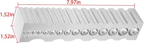 Jewelry Metal Silver Copper Iron Shaping Tool - Hardened Steel Forming Block with 17 Round Spheres, 17 Half-Round Grooves, 3 V-Shape Slots & 5 Oval Depressions, Replacement for #0407-69290 in Saudi Arabia