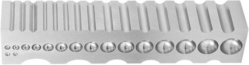 Jewelry Metal Silver Copper Iron Shaping Tool - Hardened Steel Forming Block with 17 Round Spheres, 17 Half-Round Grooves, 3 V-Shape Slots & 5 Oval Depressions, Replacement for #0407-69290 in Saudi Arabia